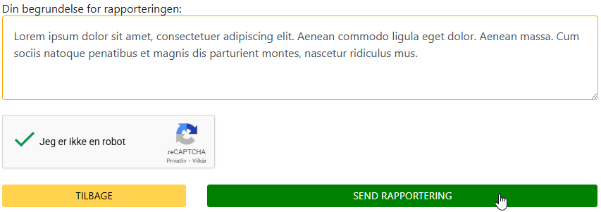 Begrund din rapportering